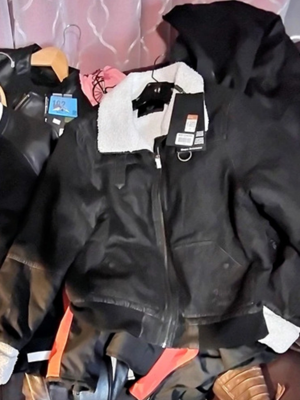 Womans Harley-Davidson Sherpa Collar Denim Jacket  in Black Size large